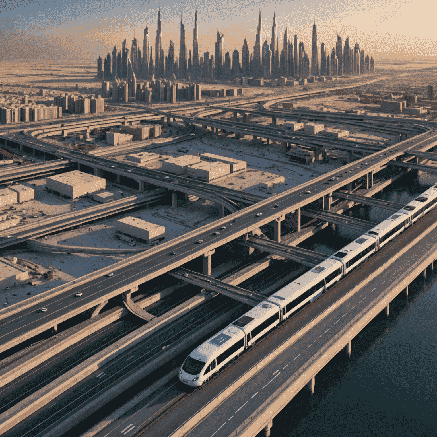 3D visualization of the Digital Twin system showing real-time data and predictive analytics for UAE's transport network